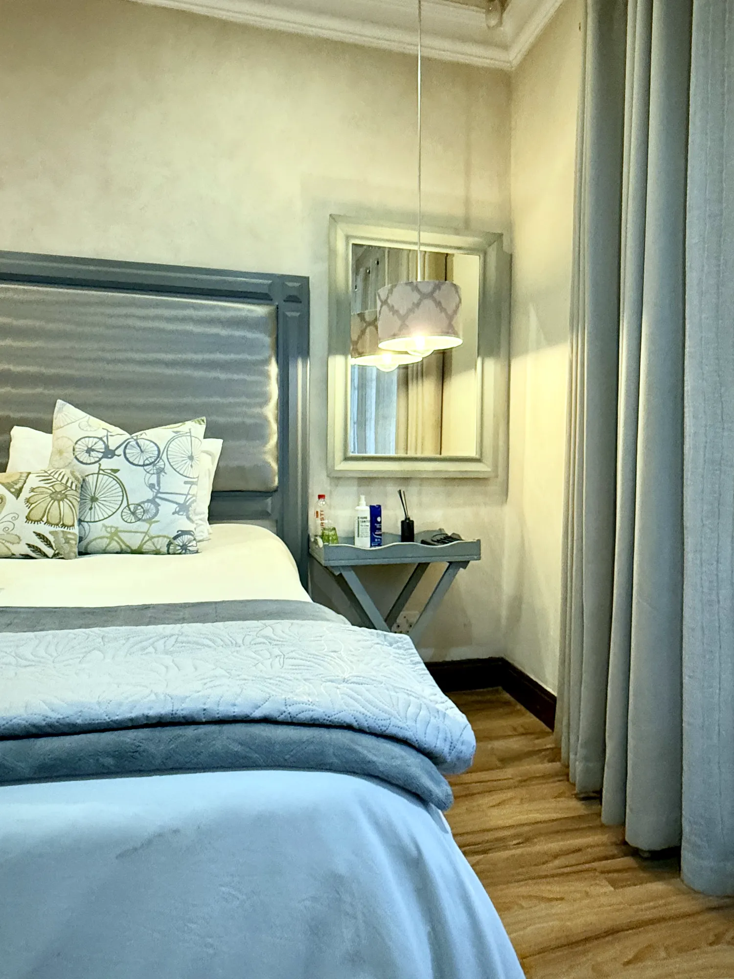 The king bed in the Luxury South Suite